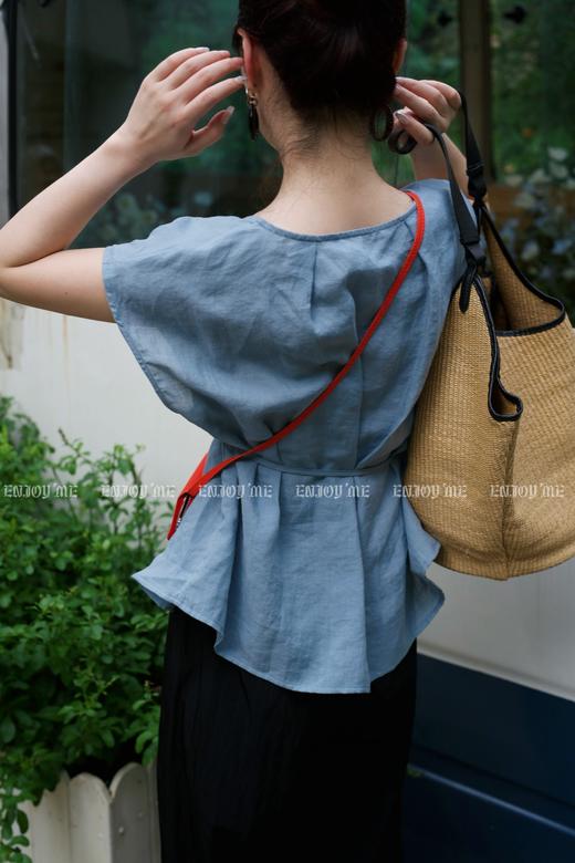 【门店同款】ENJOY夏季自然-苎麻系带上衣 158403344 商品图8