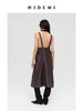 HIDEMI 极简设计感V领立体剪裁廓形茧型宽肩带露背式双层薄纱感连衣裙 奶油白/炭灰色 商品缩略图9