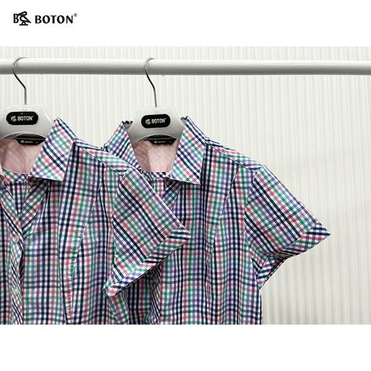 【第2件半价！尾货清仓不退换】波顿女士休闲短袖格仔衬衫LS736216 商品图2