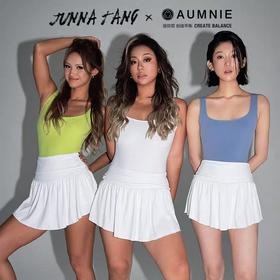 AUMNIE澳弥尼翻腰轻盈芭蕾裙超短百褶裙健身瑜伽半身裙高腰运动裙