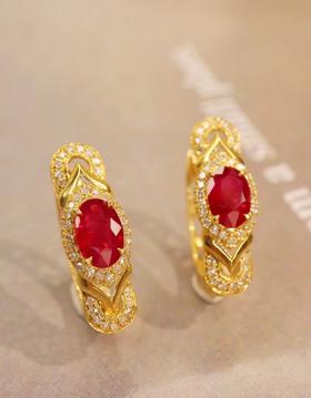 1.18ct 红宝石耳扣