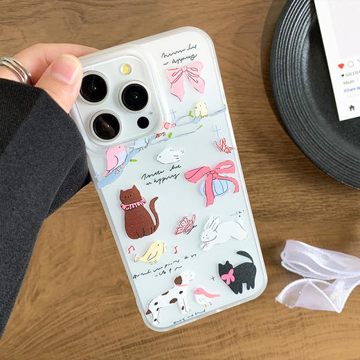 【夏天冰感磨砂iPhone14苹果13手机壳】15promax猫咪12防摔11大孔XR透明壳 商品图5