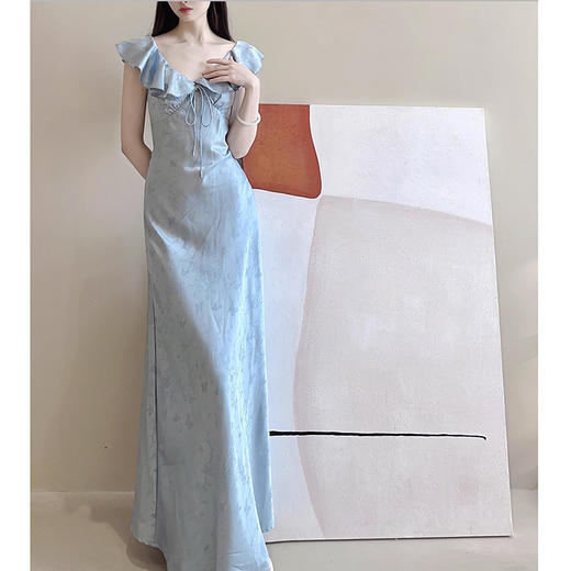 裁缝学苑AQ322小飞袖v领连衣裙纸样女装茶歇法式荷叶边长裙子样板 商品图4