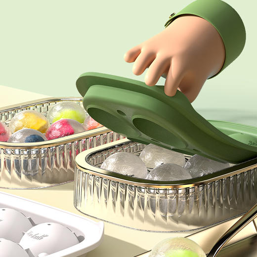 新款轻奢威士忌圆形大冰球速冻易脱模家用食品级冰球模具冰格制冰 商品图2