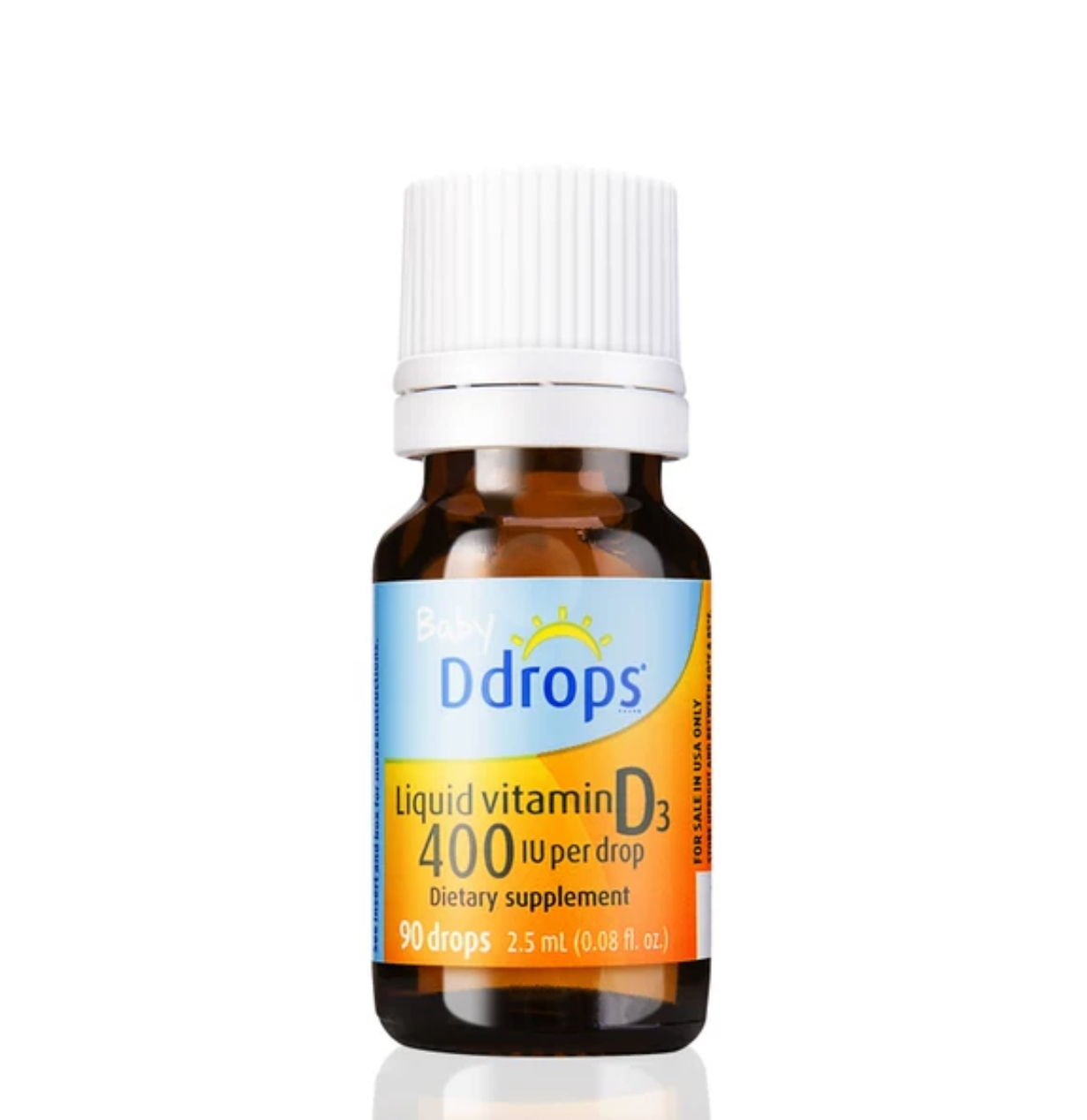 【1岁以下】加拿大  Ddrops 维生素D3滴剂婴幼儿补钙 2.5ml 90滴  26.4