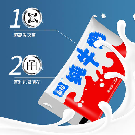 贵州特产山花红色袋装口感新鲜纯牛奶220ml*20袋整箱装贵州老字号 商品图3