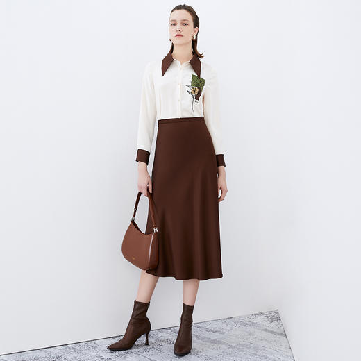 EITIE爱特爱秋季新款高腰时尚通勤显瘦a字半身裙7506206 商品图1