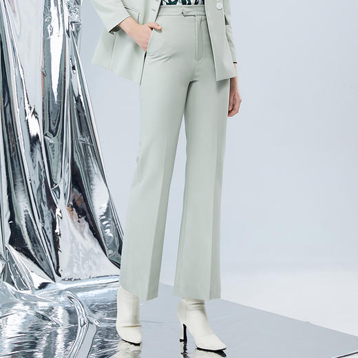 EITIE爱特爱秋季新款高腰西装裤舒适通勤纯色百搭裤子7505206 商品图2
