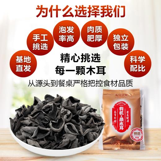 新货特级有机桑木耳200g黑木耳干货特级非野生特产级软糯肉厚无根 商品图2