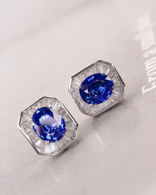 1.75ct 蓝宝石耳钉 商品图3