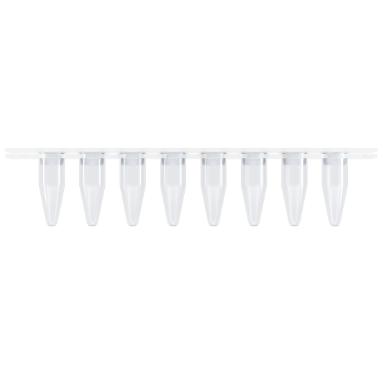 0.1 ml PCR 8联管（B款），含光学平盖，透明