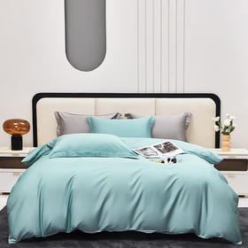 红蜻蜓亲肤棉床上单被套学生宿舍 100支长绒棉贡缎四件套 -秘境蓝 被套200*230cm