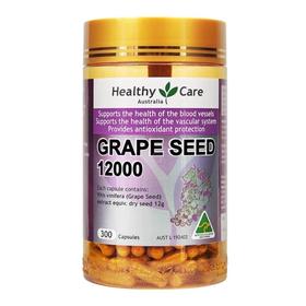 【保税区包邮直发】澳洲 HealthyCare 葡萄籽胶囊12000mg 300粒