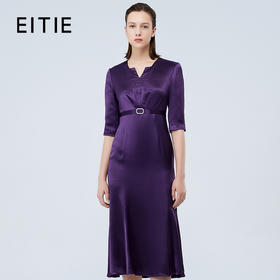 EITIE爱特爱秋季新款修身高贵优雅中长款连衣裙礼服7577203