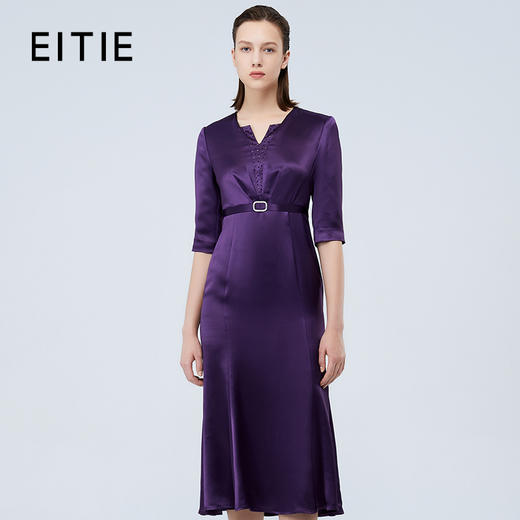 EITIE爱特爱秋季新款修身高贵优雅中长款连衣裙礼服7577203 商品图0