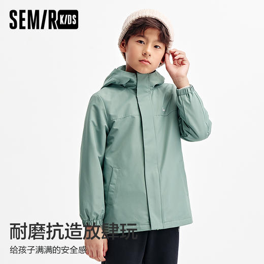 森马儿童冲锋衣年新款防风连帽外套加绒保暖秋装男童女童上衣 商品图2