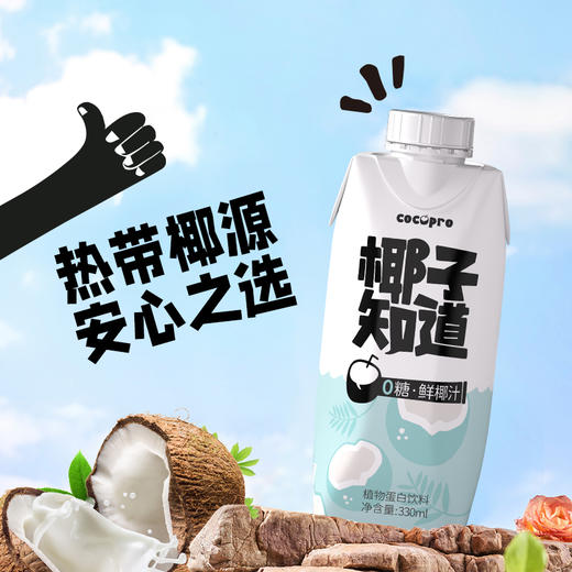 椰子知道 0糖鲜椰汁 330ml*6/330ml*12 商品图0