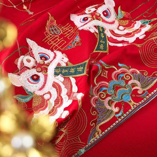 【春上新】10楼 富安娜  婚庆床单九件套-五福送囍 （230*229cm)  吊牌价7999元   活动价3999元 商品图5