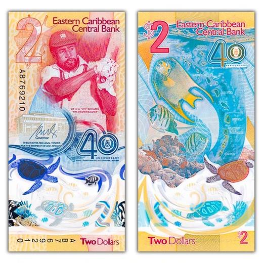 【获奖纪念钞】东加勒比中央银行成立40周年纪念钞 塑料钞 商品图1