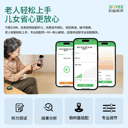 JIUYEE 蓝牙智能耳内助听耳机 AIR C2 商品图4