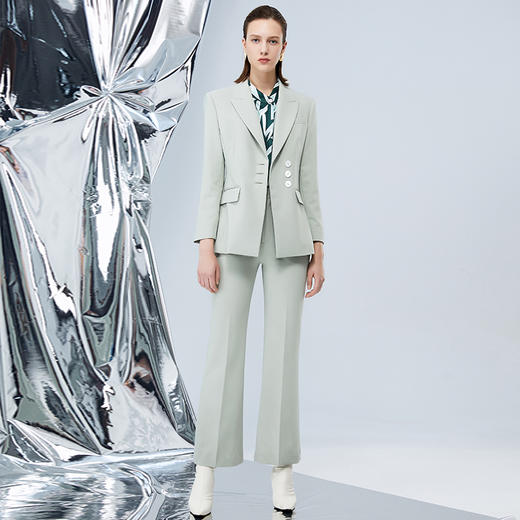 EITIE爱特爱秋季新款时尚通勤干练显瘦翻领西装外套女7503207 商品图1