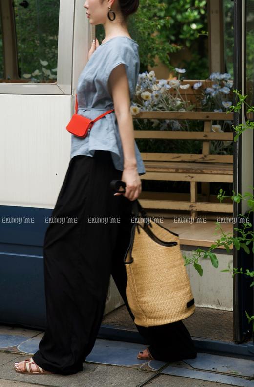 【门店同款】ENJOY夏季自然-苎麻系带上衣 158403344 商品图0
