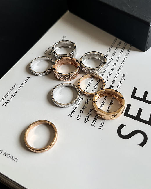 现货 THS 7.13-无 coco家 巨巨巨火 标志性菱形纹戒指 8款可选 CU1213 商品图4