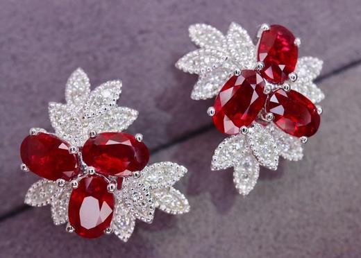 2.2ct 红宝石耳钉 商品图1