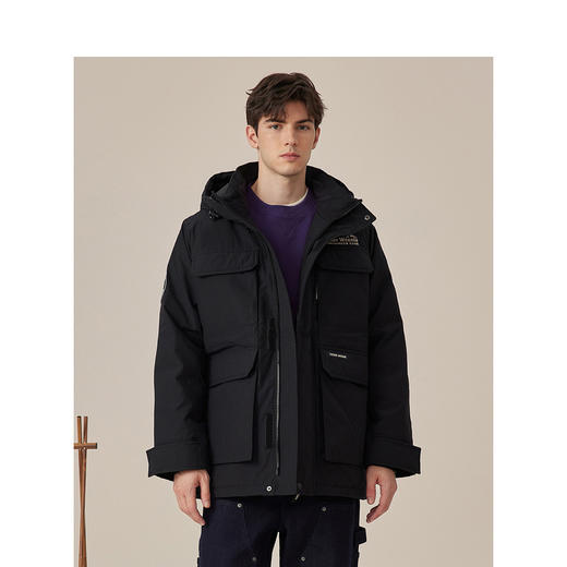 Teenie Weenie小熊男装字母连帽羽绒服男冬季TNJD24DC20D 商品图3