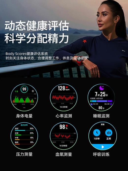 mentech/铭普美碳户外运动骑行手表跑步心率游泳GPS定位运动手表 商品图2