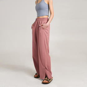 春夏秋薄款 UPF50+防晒阔腿裤 脚口开叉宽松直筒裤 遮肉显瘦显腿直