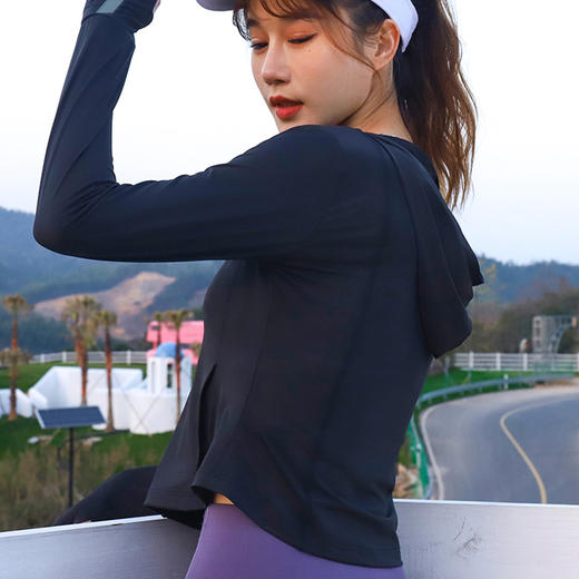 【涤纶冰丝】冰感轻薄防晒外套 带手袖连帽防晒衣 夏季户外开衫 商品图3