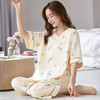【穿上它，重新定义你的家居服】带胸垫夏季睡衣女 棉质卡通可爱短袖七分裤 免穿文胸家居服套装舒适-QQ 商品缩略图10