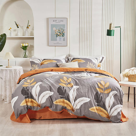 蜻蜓亲肤棉床上四件套小清新床上田园风床单被套学生宿舍-江南春 被套200*230cm 商品图0