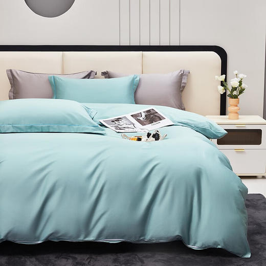 红蜻蜓亲肤棉床上单被套学生宿舍 100支长绒棉贡缎四件套 -秘境蓝 被套200*230cm 商品图2