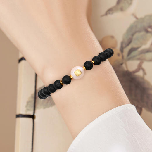 珠事吉祥 原创精品6mm降真香老山檀南红和田碧玉手串 商品图6