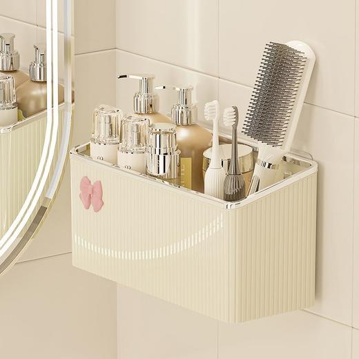 卫生间洗手台置物架浴室厕所免打孔壁挂牙刷牙膏梳子剃须刀收纳筒 商品图6