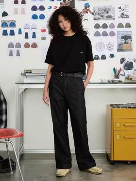 SUPERTOFU(SPTF)/RC-SS24-P006/隐藏手插袋 水手甲板裤 微喇叭 黑色牛仔裤