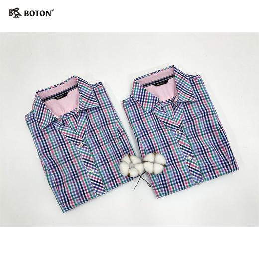 【第2件半价！尾货清仓不退换】波顿女士休闲短袖格仔衬衫LS736216 商品图1