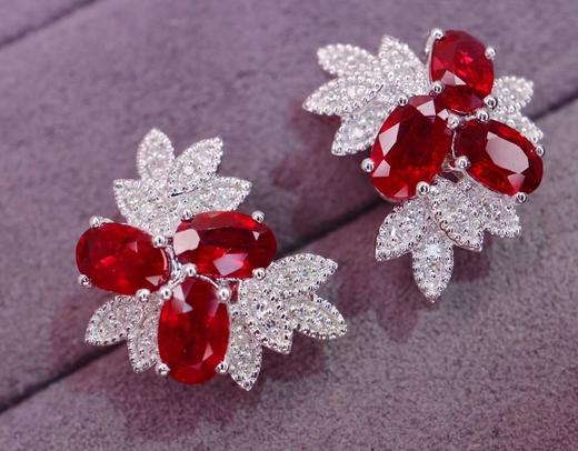 2.2ct 红宝石耳钉 商品图0