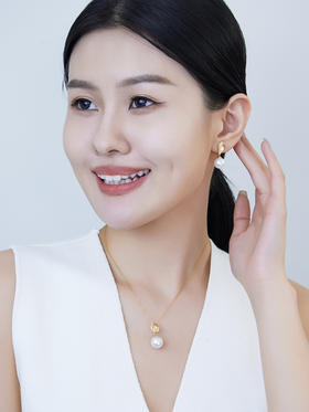 【黑科技】18K金珍珠耳夹 璨叶