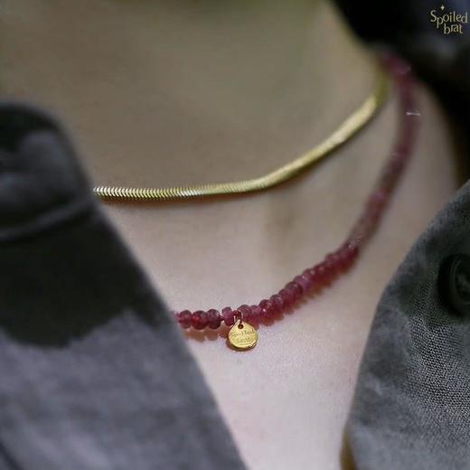 SpoiledBrat Jewelry18k渐变红蓝宝项链 商品图2