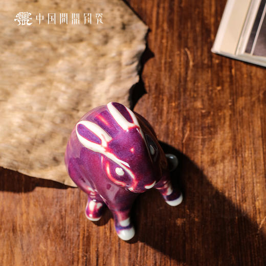 问鼎钧瓷唐白兔茶宠摆件(缺货) 商品图1