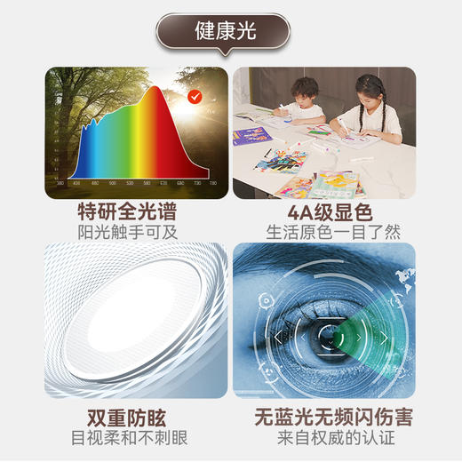 孩视宝 全光谱光源客厅吸顶灯卧室书房阳光灯AH38-T 商品图4