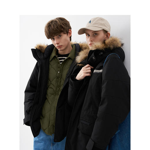 Teenie Weenie小熊男装字母连帽羽绒服男冬季TNJD248C08N 商品图0