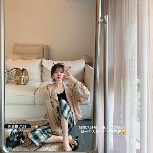 金蘑菇菇【三醋酸滑滑裤】72%绿纤哑光八分+珠光及地裤宽松拖地裤 商品图4