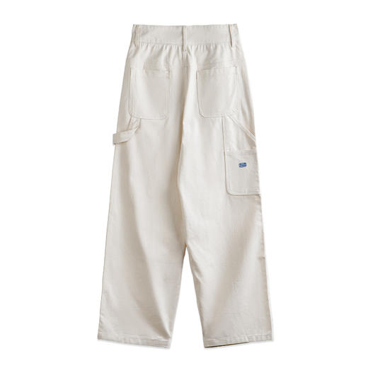 马登美式复古棉籽壳白色直筒裤百搭伐木工休闲裤原胚色工装裤女秋 商品图5