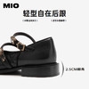 MIO米奥秋季方头低跟单鞋闪钻双条袢带复古时髦玛丽珍女鞋M244430122 商品缩略图4