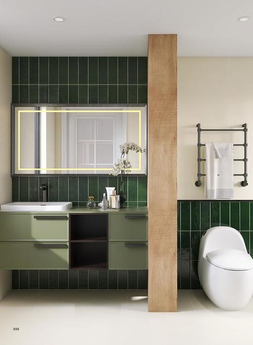 CHA-C130-1 100*300mm 亮面墨绿色模具面花砖 商品图1