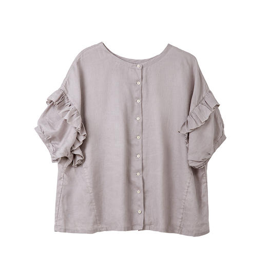 圆领亚麻衬衫 商品图1